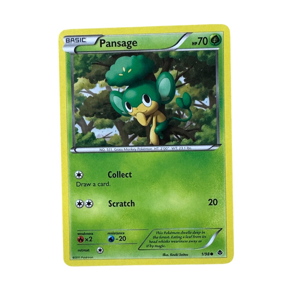 Pansage 1/98 Common Pokemon Card Emerging Powers Collectible TCG MP/LP